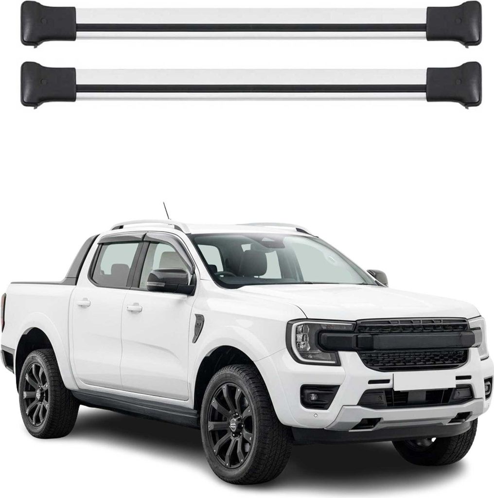 Dachträger Grundtäger für Ford Ranger T6 P703 2022-2026 Aluminium Silber 2 tlg