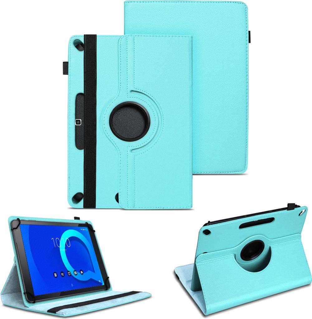 Schutzhülle für Alcatel 3T 10 Tablet Tasche Case Hülle Schutz Cover 360° DrehbarFarben:Türkis