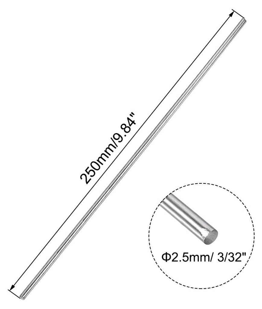 10 Stš¹ck 304 Metallstangen Garten, 2.5mm x 250mm Metallst?be fš¹r DIY Handwerk, Motorrad, Deko, Garten