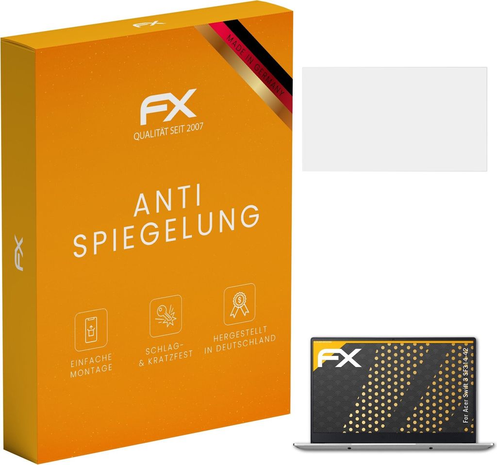 atFoliX FX-Antireflex 2x Schutzfolie kompatibel mit Acer Swift 3 (SF314-42) Displayfolie