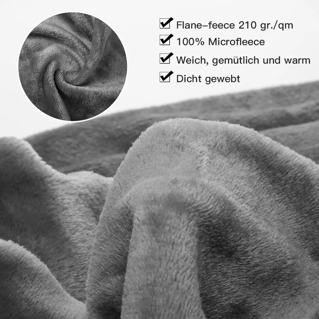 Jayseuw Coperta Avvolgente 200x240 Grigio - Morbido Abbraccio d'Inverno