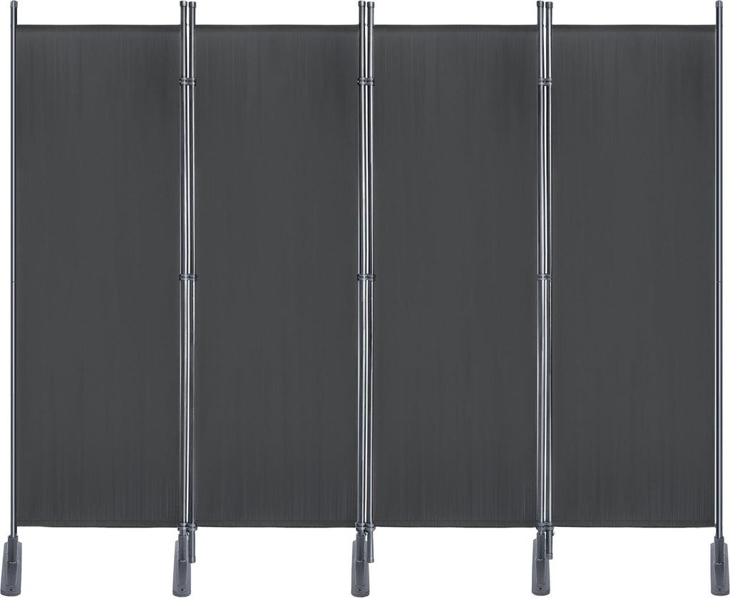 XINZI 4-teilig 225x180 cm Paravent Trennwand 3-tlg. Sichtschutz Stellwand Spanische Wand Dunkelgrau