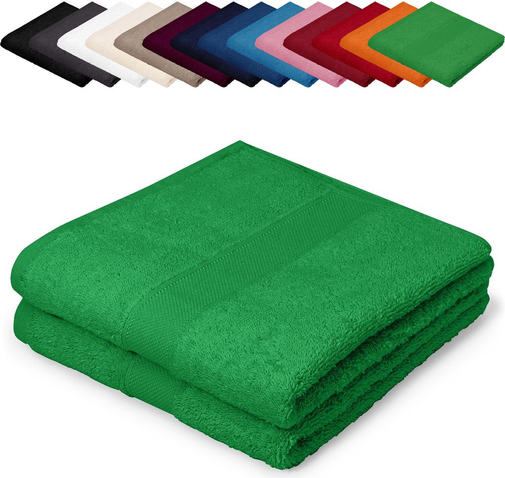 DOPPELPACK Gästetücher 30x50 cm Gästehandtücher Kinderhandtücher Babyhandtücher 100% Baumwolle, Farbe: Grün