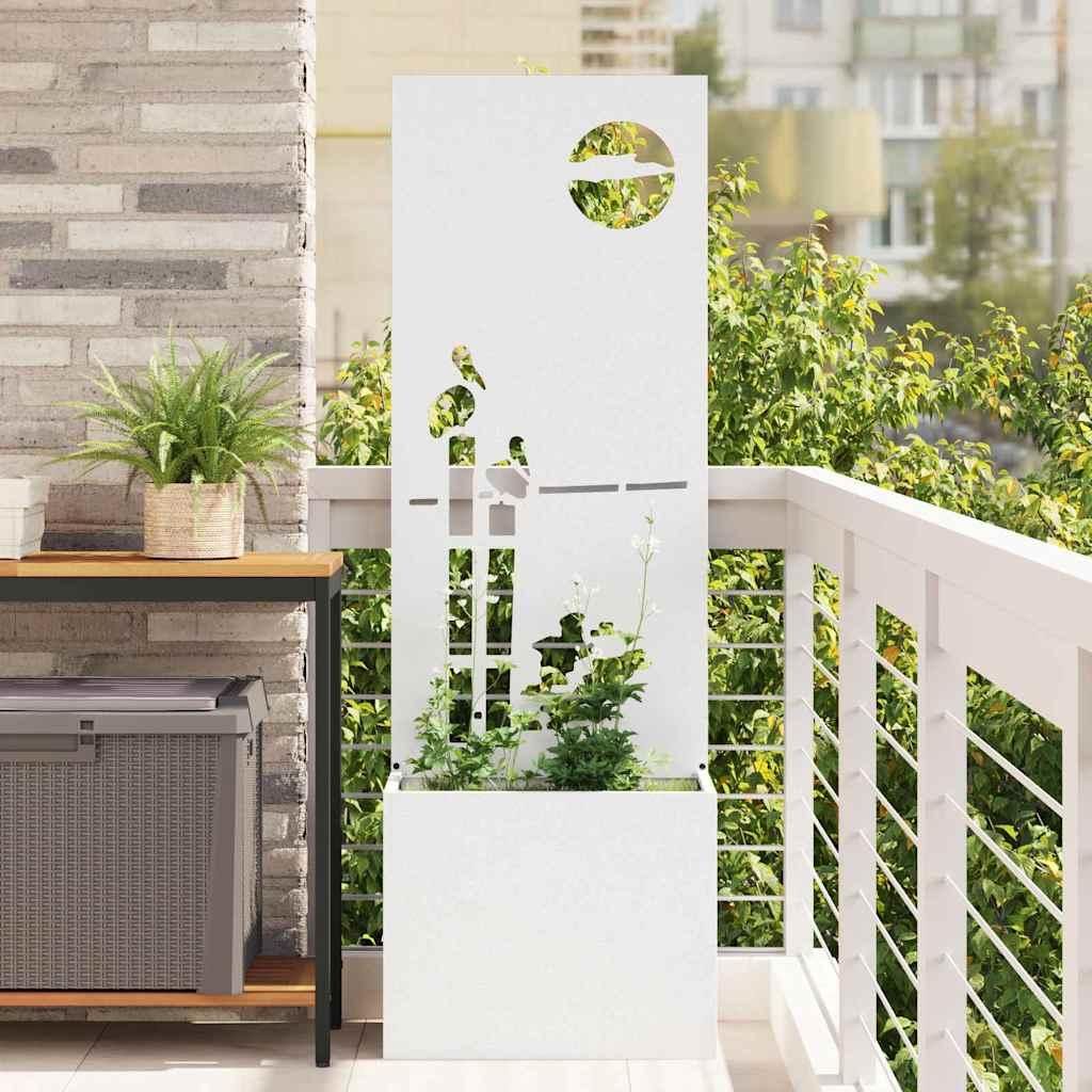 (Robust Möbel)Garten Sichtschutz-Leinwand - elegantes Design - Windschutz fur Garten - Weiß 50x140cm DE439467 - Leinwandbilder