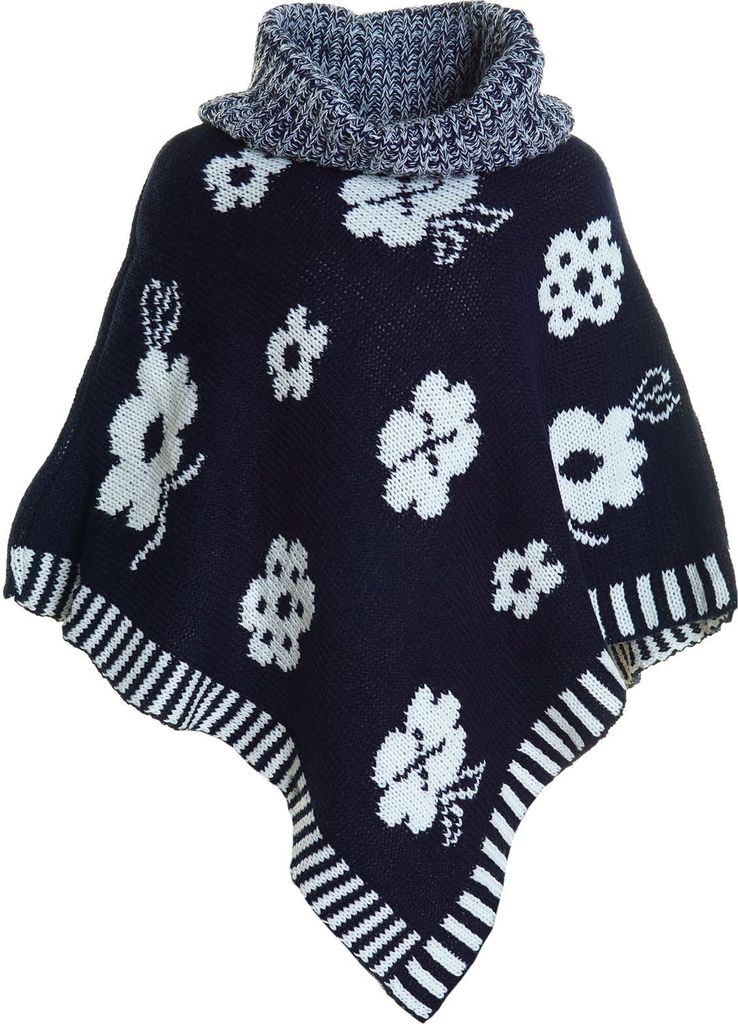 BEZLIT Mädchen Poncho mit Rollkragen Blau 104