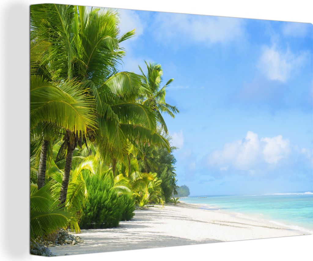 OneMillionCanvasses - Leinwandbilder - 150x100 cm, Palme - Tropisch - Insel, Wandbilder Kunstdruck Wanddekoration