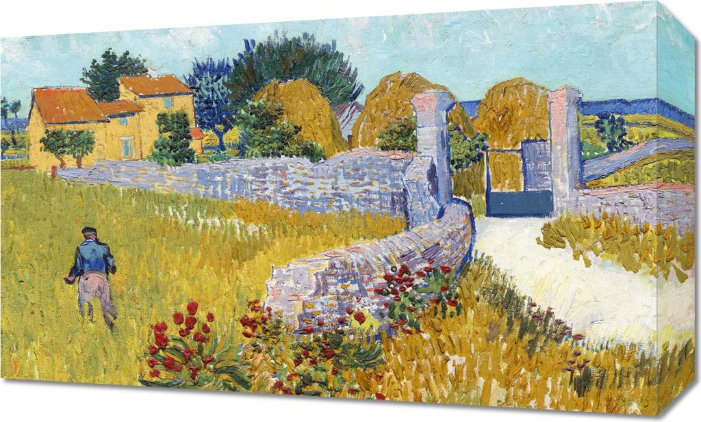 Bild 50x30cm Bauernhaus in der Provence, Van Gogh Vintage