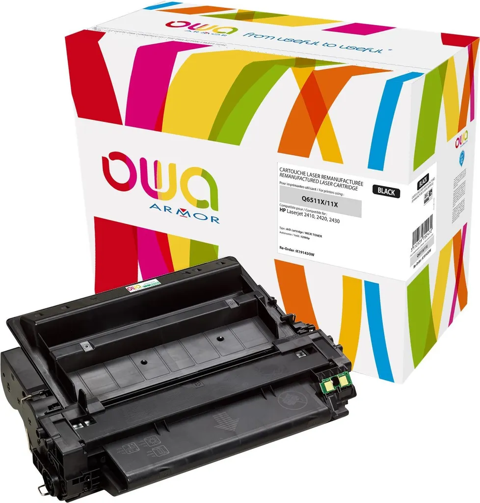 OWA Toner Compatible Noir pour Imprimantes Laser Jet Haute Précision