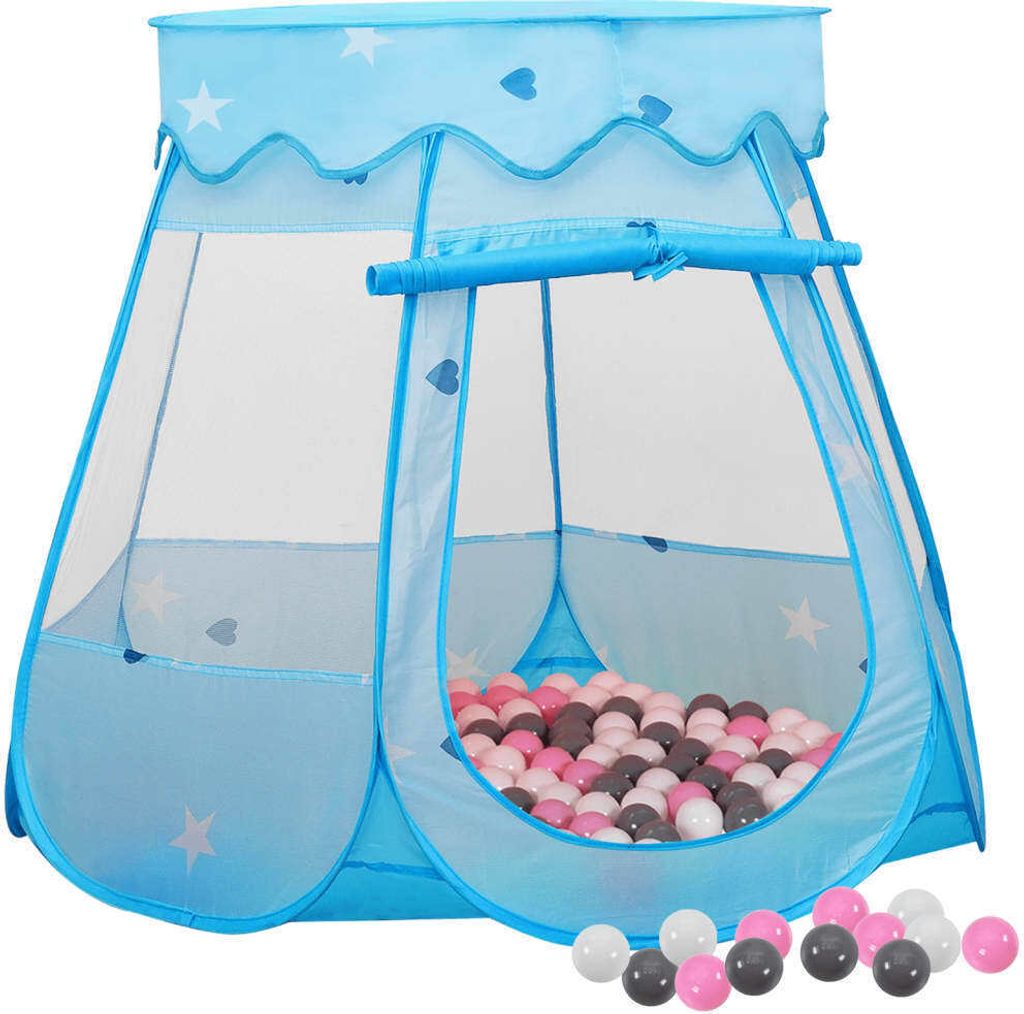 Kinder-Spielzelt mit 250 Bällen Blau 102x102x82 cm
