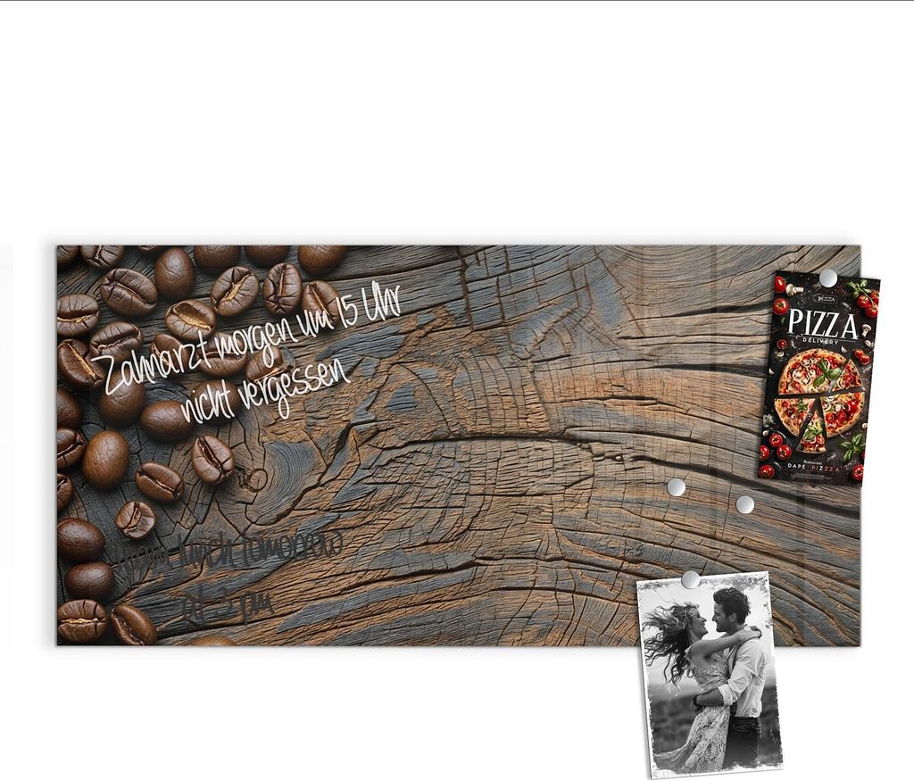 Magnettafel 100x50cm Pinnwand Whiteboard beschreibbar - Kaffeebohnenholz