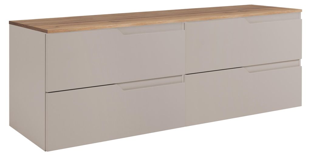 Badezimmer-Unterschrank-Set, Kaschmir / Eiche Craft, 60 (2 x 60) x 46 x 58 cm