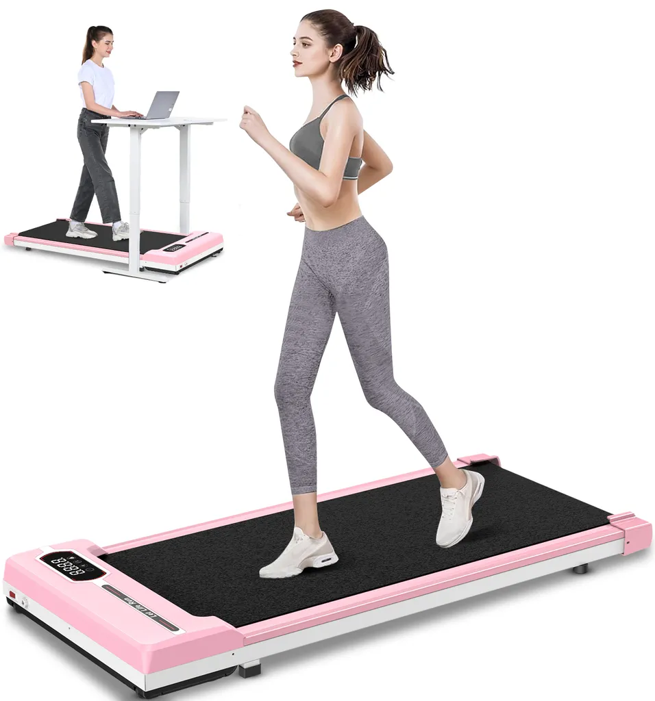 Tapis de Course Domestique Silencieux avec Écran LED - Coloris Rose