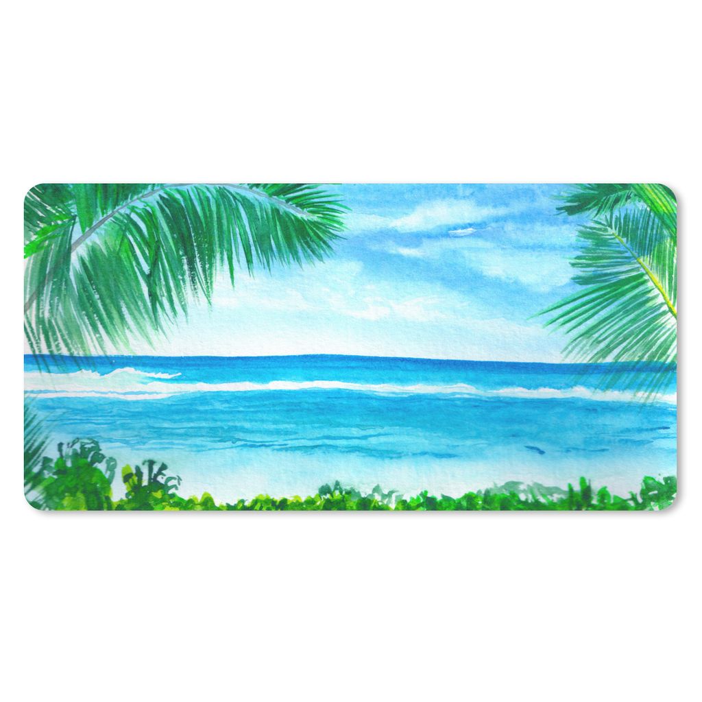 MuchoWow Mauspad Mousepad Meer - Strand - Pflanze 60x30 cm - Mousepads - Maus Mat - Pad - Mausunterlage - Nachhaltig