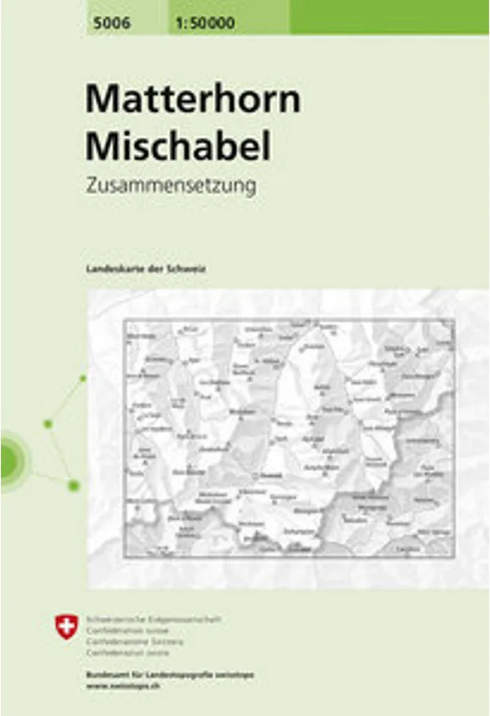 Carte de randonnée Swisstopo Cervin Mischabel 1:50 000 Topographique 2506