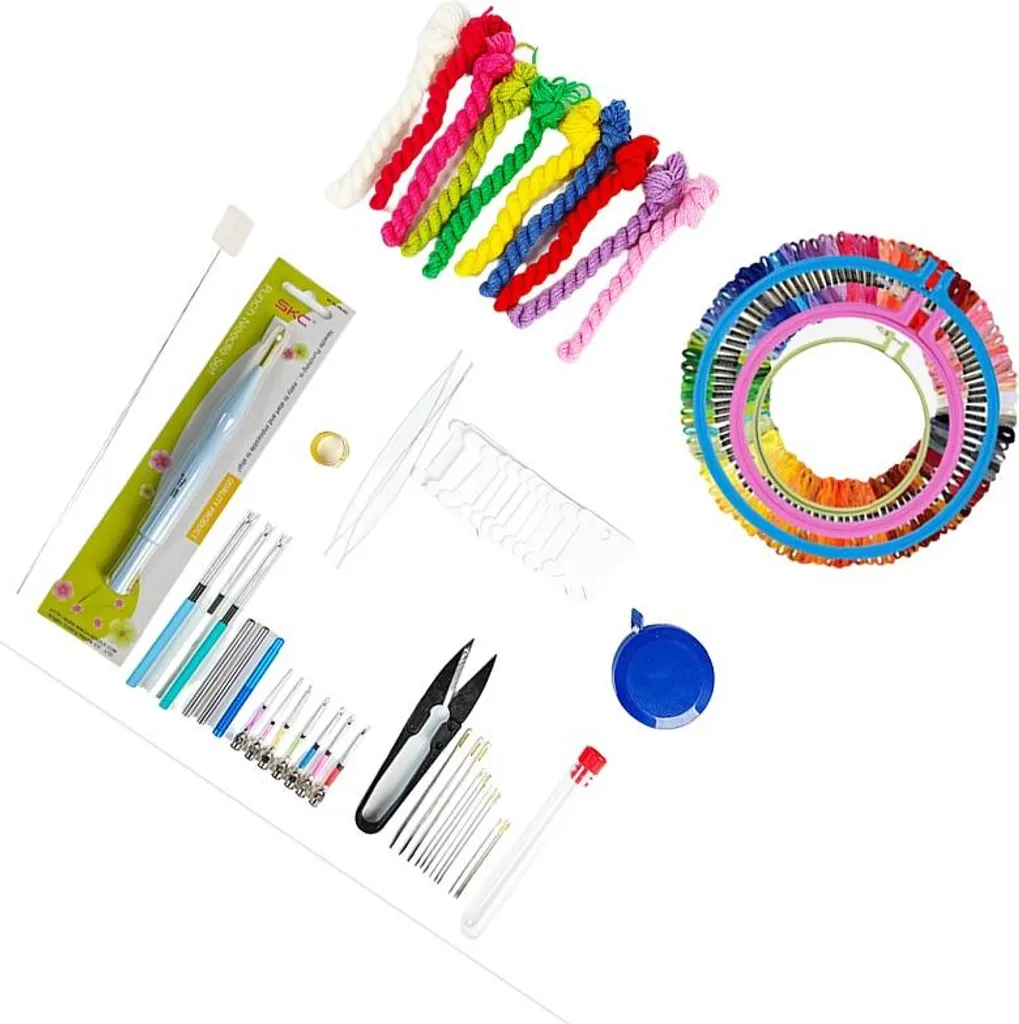 INF Kit de Broderie Punch Needle Réglable - 3 Têtes Interchangeables - 3
