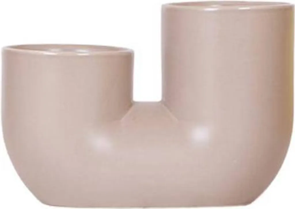 Duo de Cache-pots Schlauch en Céramique Marron pour Décoration sans Tache