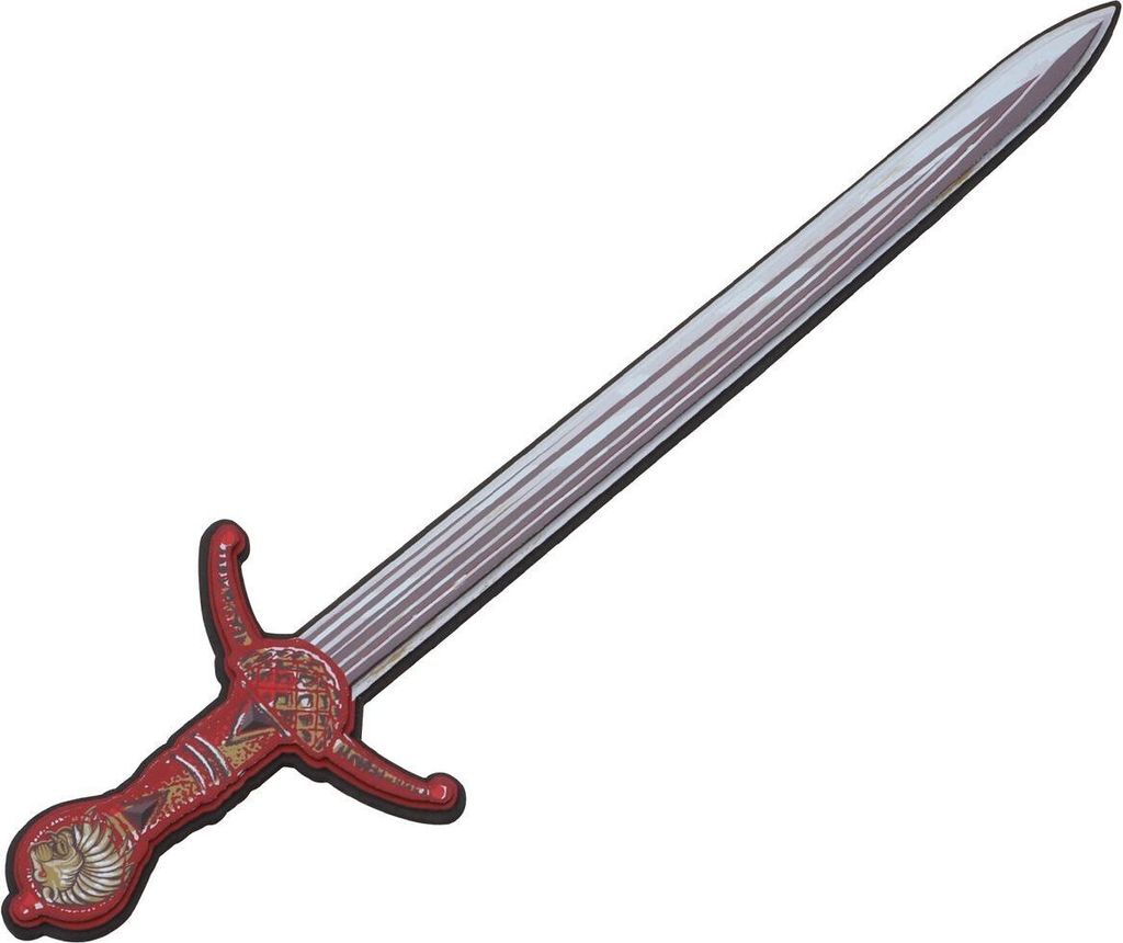 Ritter Schwert 50 cm lang in Metall-Optik aus Schaumstoff für Kinder Rollenspiel Kostüm-Zubehör Fasching Karneval Mottoparty Kinderfasching Kindergeburtstag