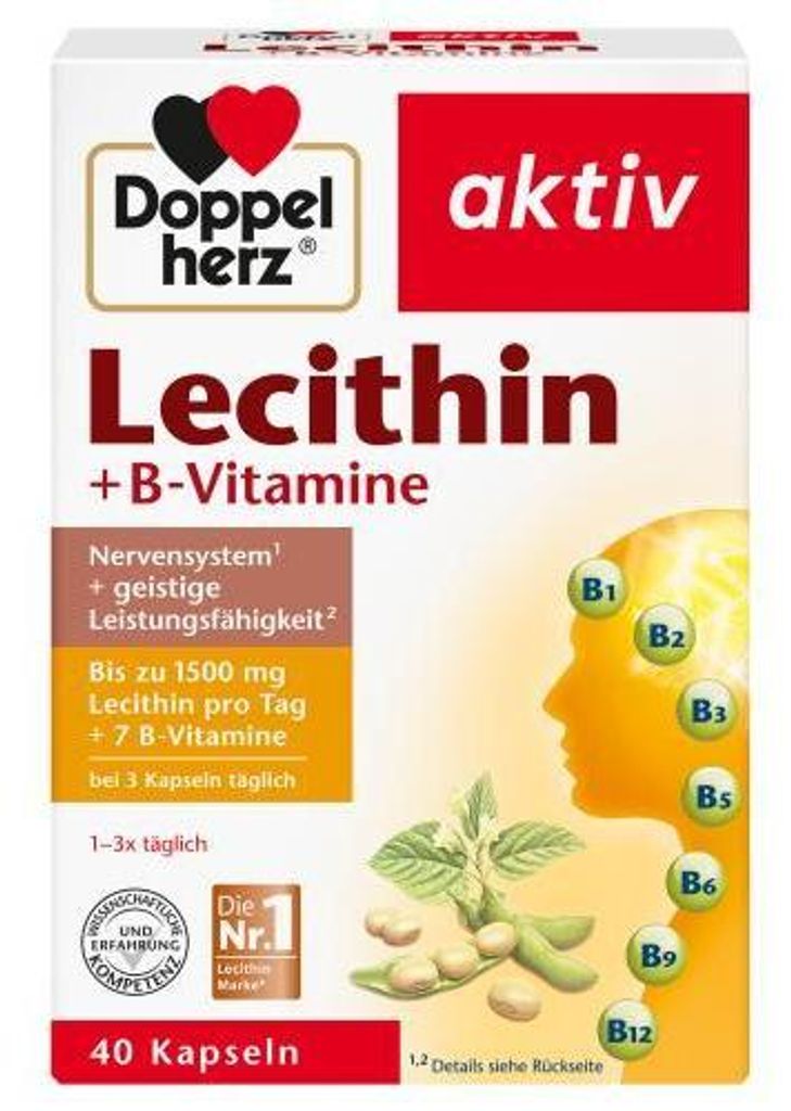 Lecitina doppio cuore+B-Vitamine Capsule 40 Capsule Immagine del prodotto 