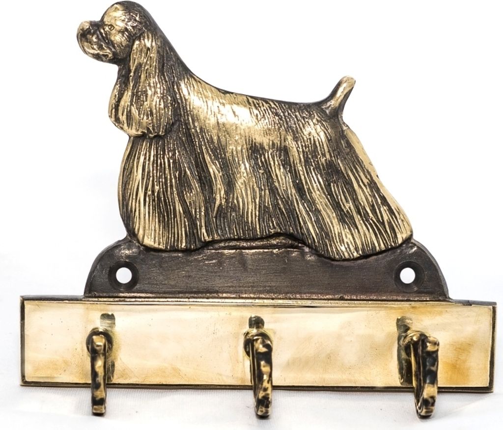 Amerikanischer Cocker Spaniel, American Cocker Spaniel - Schlüsselhalter mit Hund, Messinggriff für Hundezubehör, elegante Dekoration für den F...