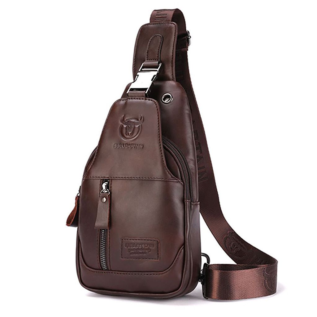 OKWISH Schultertaschen aus echtem Leder, Umhängetasche, Crossbody Tasche, Umhängetasche Herren Leder Vintage Stil, Praktische mit vielen Fächern...