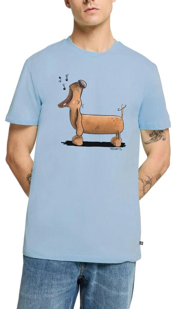 Spreadshirt Jaulender Dackel Comic Dachshund Männer Premium T-Shirt, 5XL, Hellblau