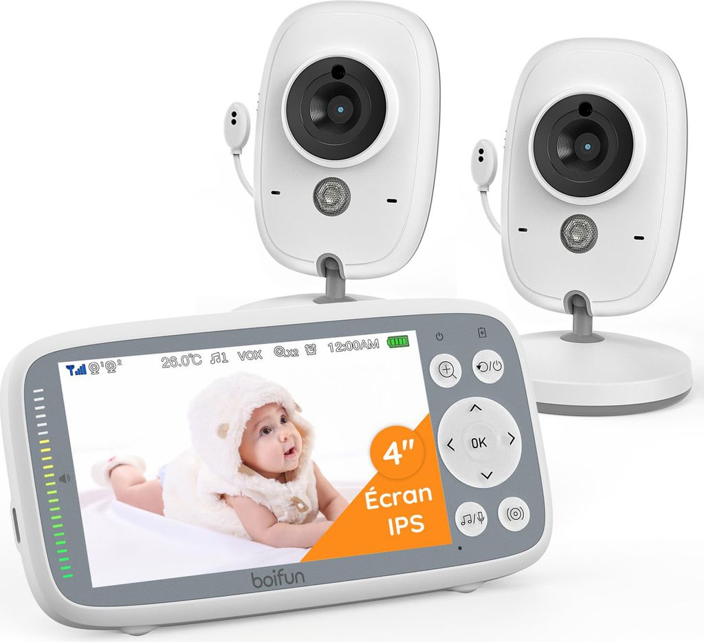 Babyphone mit 3-fachem Zoom, 4-Zoll-Babybildschirm mit 2 Produktbild 