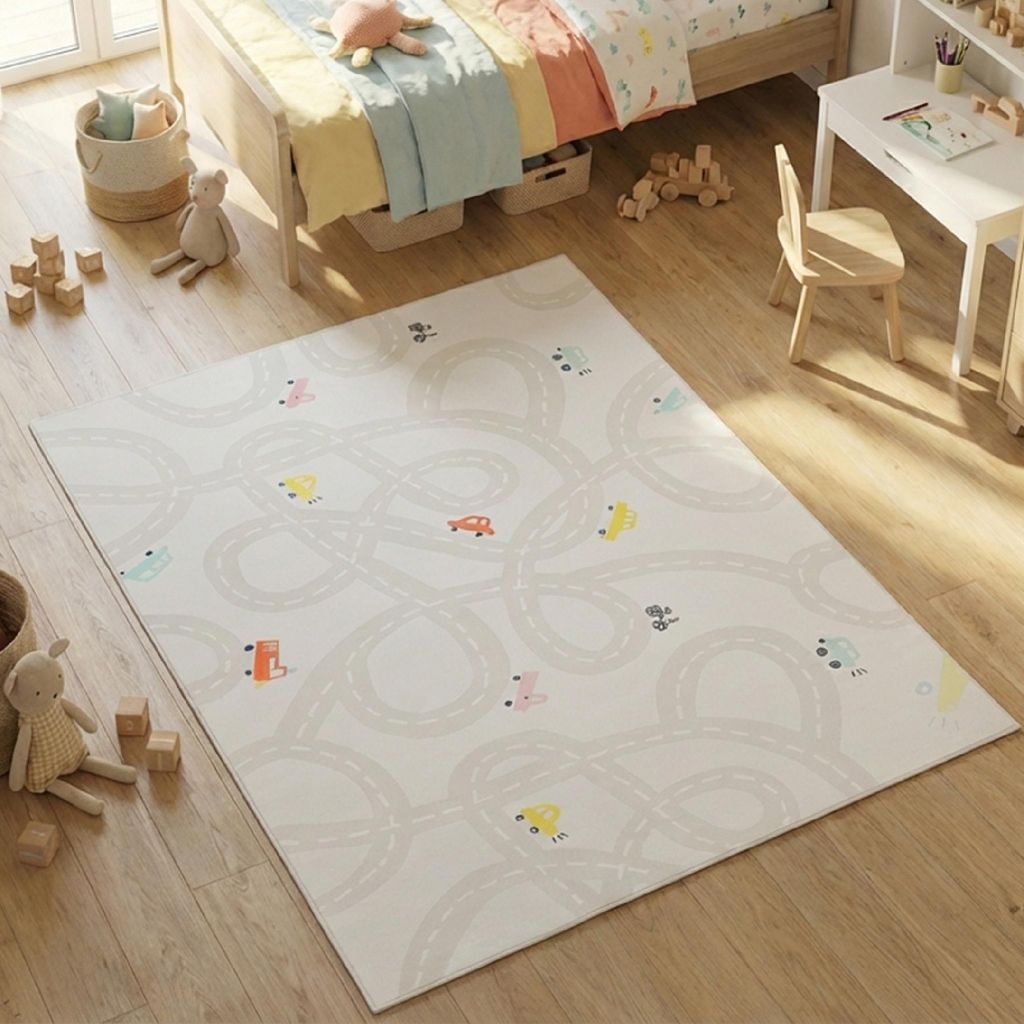 Tapiso Kinderteppich SNOOKI farbig, pflegeleicht, rutschfest, für Kinderzimmer 200 x 300 cm