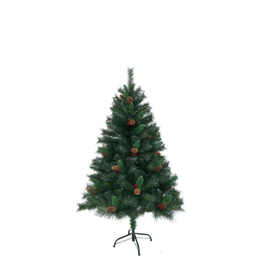 Sapin de Noël Artificiel 150cm Vert avec Décorations et Pied Métallique