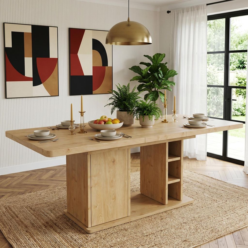 MODFU Esstisch mit Ausziehbarer Tischplatte,140/180×80×75 Produktbild 