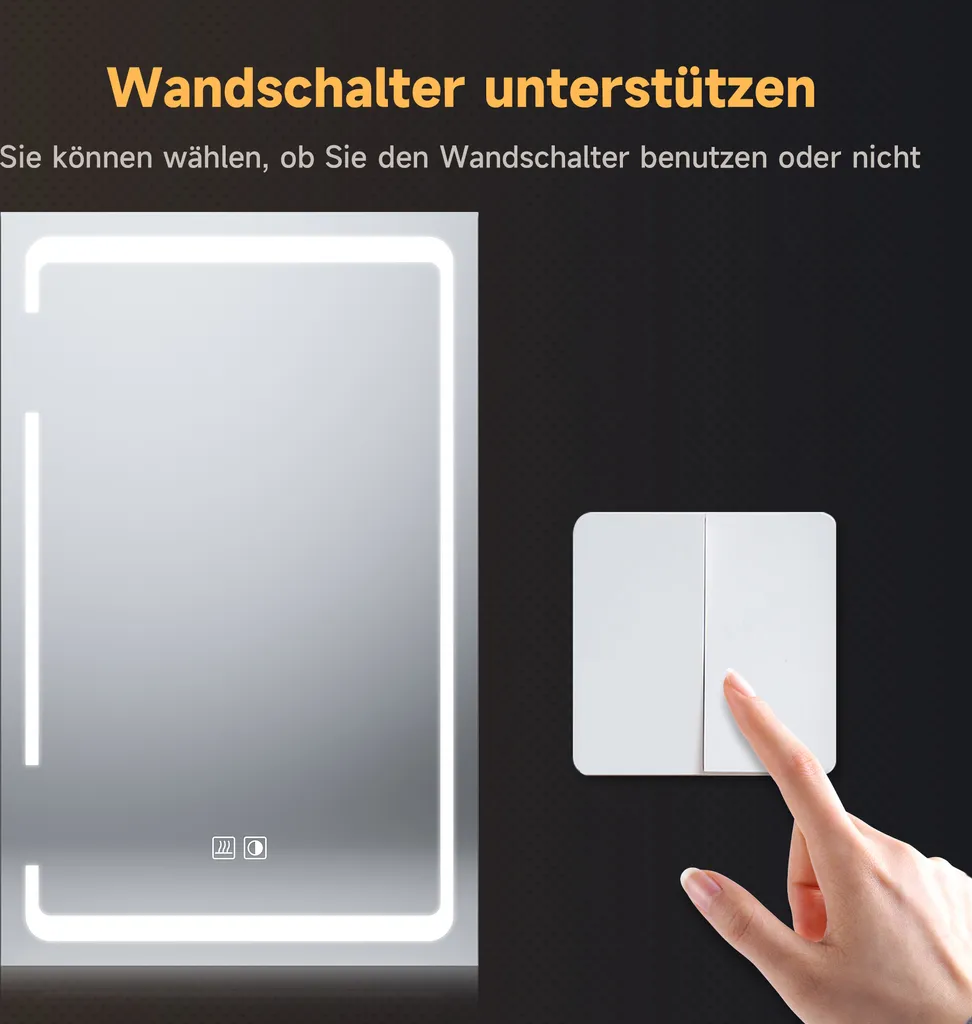 Armoire Miroir LED Intensité Variable Charnière sans Câble 38x60 cm - 6