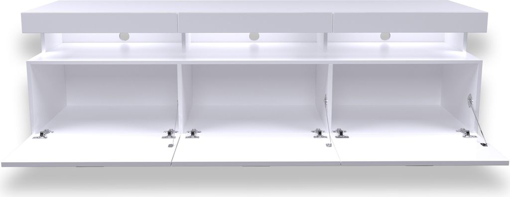 TV-Lowboard Vancouver W9.314 Weiß Hochglanz mit LED Produktbild 