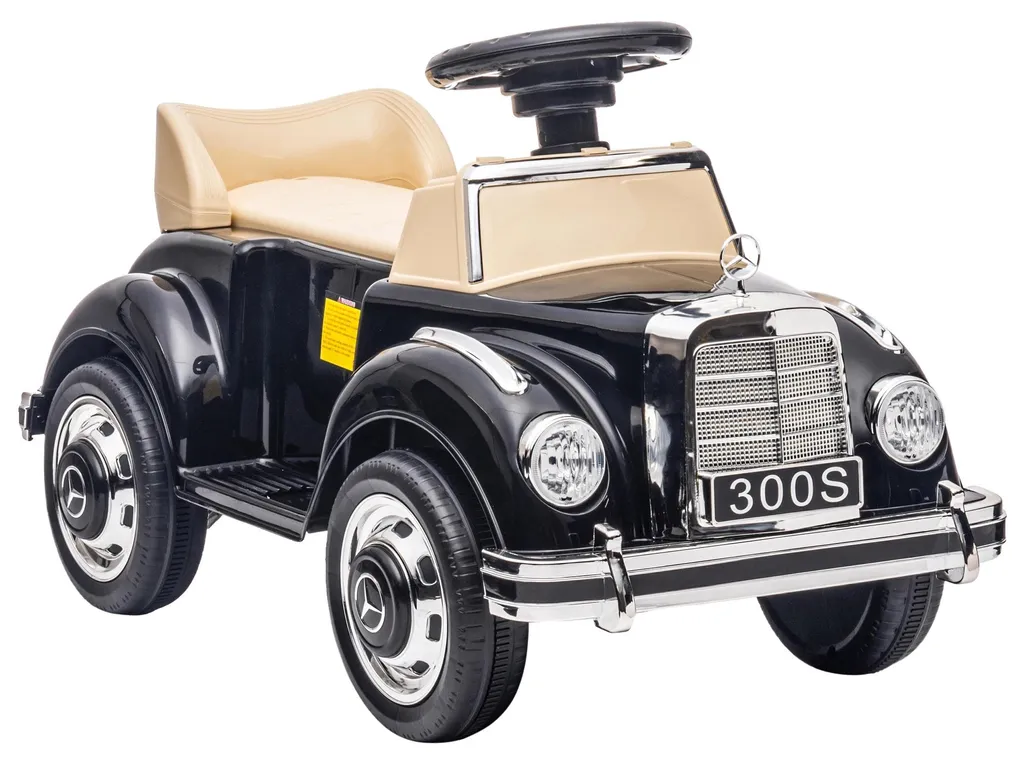 Porteur Voiture Enfant avec Volant Directionnel et Anti-basculement Noir