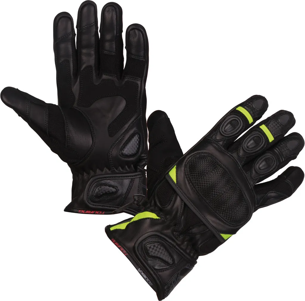 Gants moto Modeka Sahara Short avec mesh respirant noir jaune 8