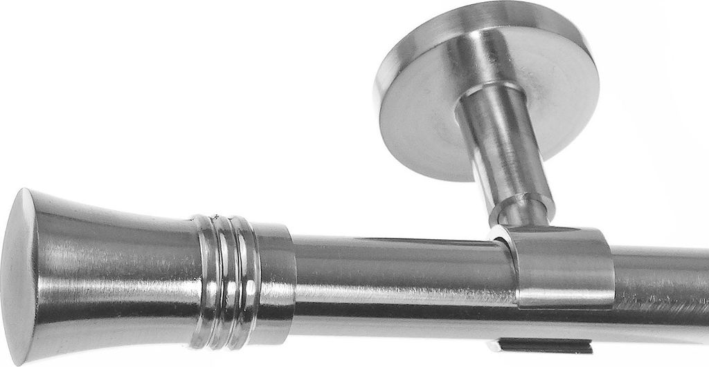 Edelstahl Look Gardinenstange 20mm Deckenträger 1-läufig Knauf, Länge wählbar D31 E86 R