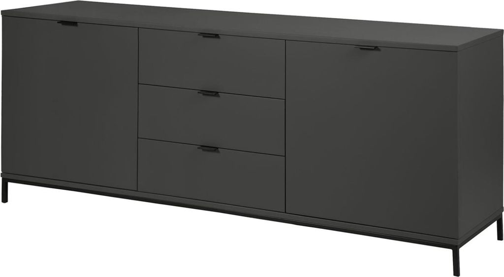 home24 Sideboard - Dunkelgrau - 180 cm Produktbild 