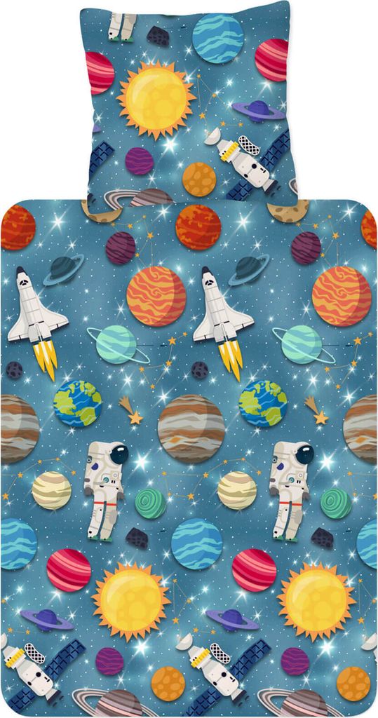 ESPiCO Bettwäsche Trendy Bedding Spaceworld Flanell 135 cm x 200 cm