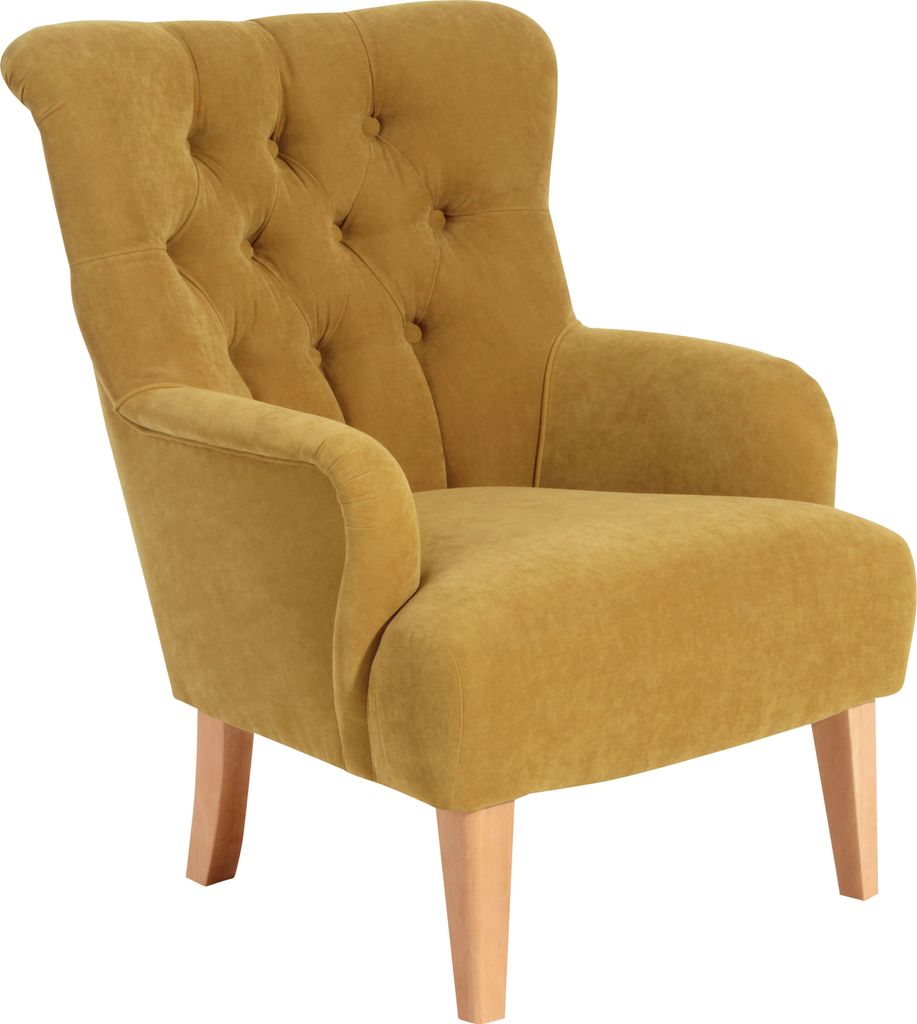 Max Winzer Sessel Brandon - Velourstoff mais - Maße: 71 x 82 x 97 cm