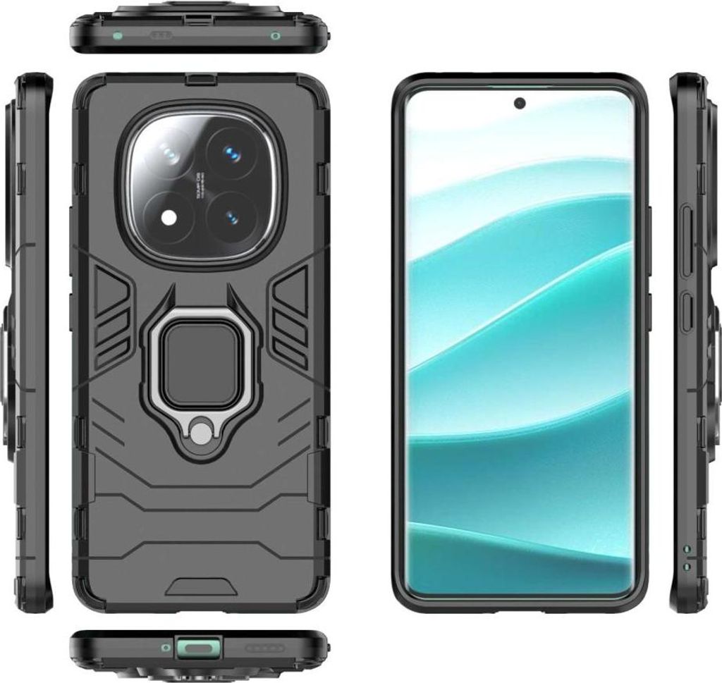 Custodia Lenuo Armor per Xiaomi Redmi Note 14 Pro+ 5G nera Immagine del prodotto 