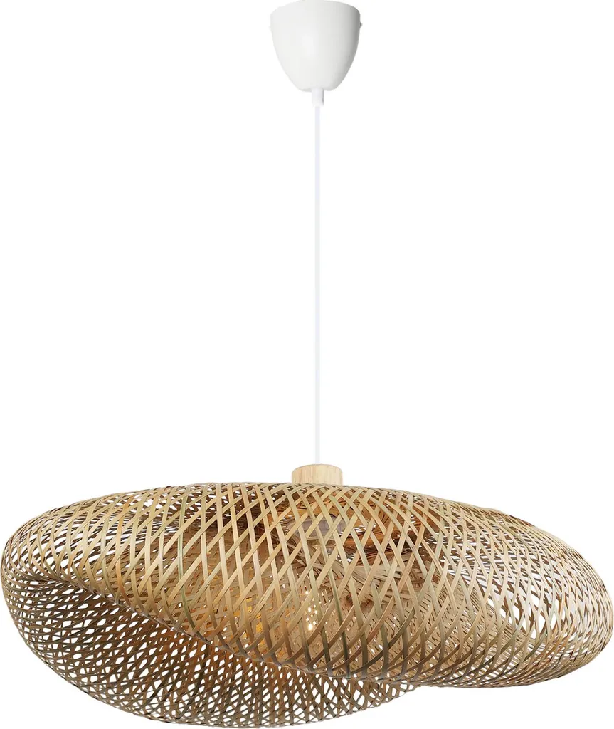 Offerta Lampadario Creativo Bambù e Vimini Bianco - Stile Retrò Cucina