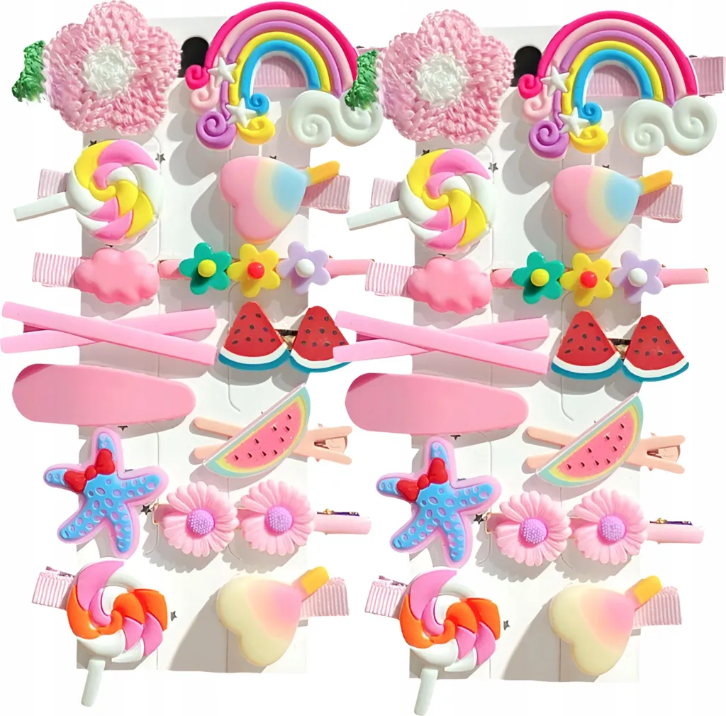 Look WOW per la tua Bimba: 28 Fermagli Capelli EDIBAZZAR Coloratissimi - 2