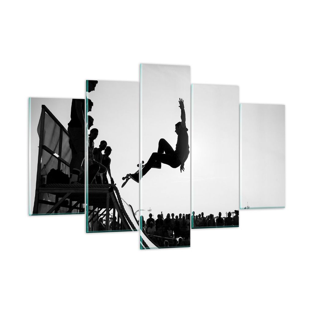 Bilder auf glas - Sport Skateboard - 150x100cm - Glasbilder - Wandbilder - Kunstdruck - zum Aufhängen bereit - Wanddekoration aus Glas - Glas Bild...