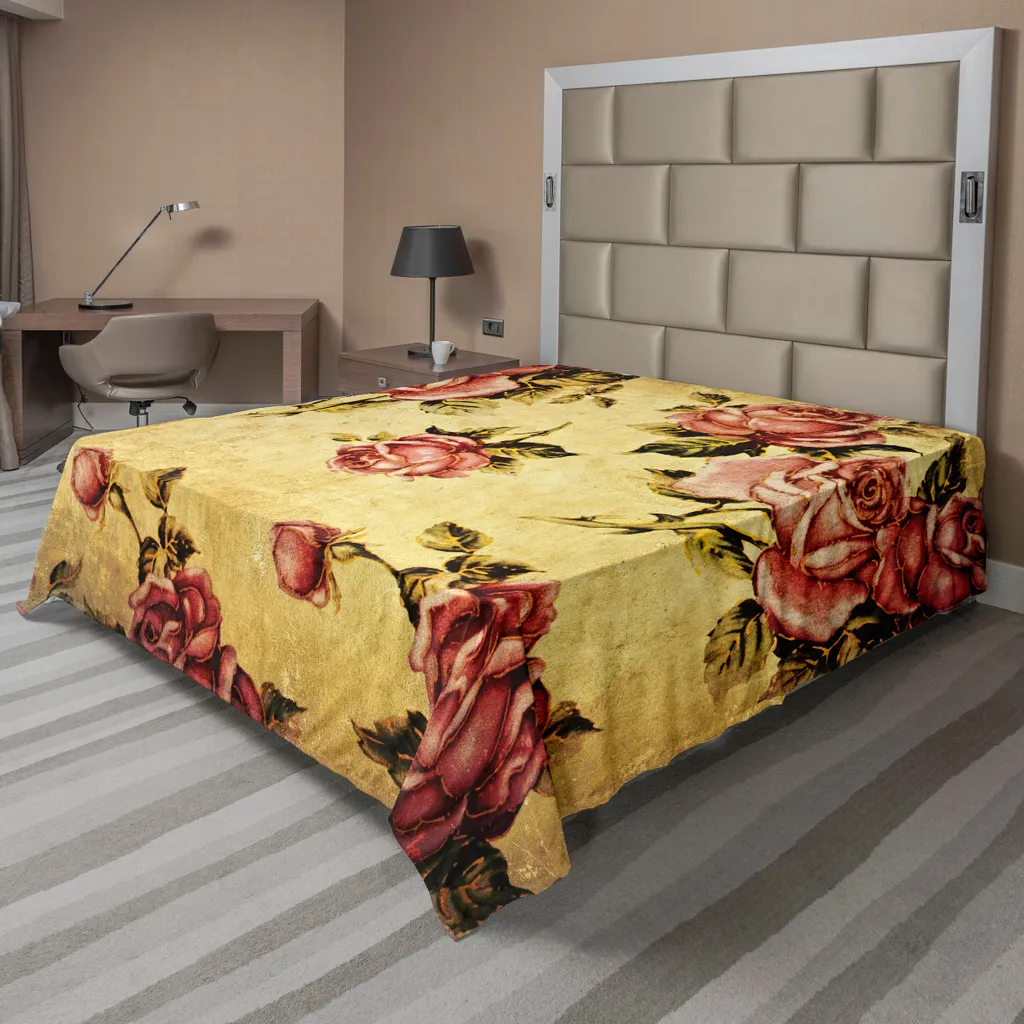 Lenzuolo Sopra ABAKUHAUS Rosa Vittoriano Vintage Boho 275x260 cm