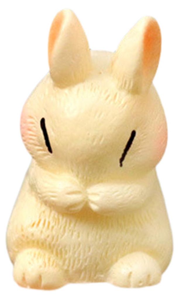 Mini-Kaninchenfigur aus Kunstharz, Miniatur-Sitzende/Liegende Hasenstatue, Tier-Sammlerstück, Skulptur, Mikrolandschaft, Puppenhausdekoration E