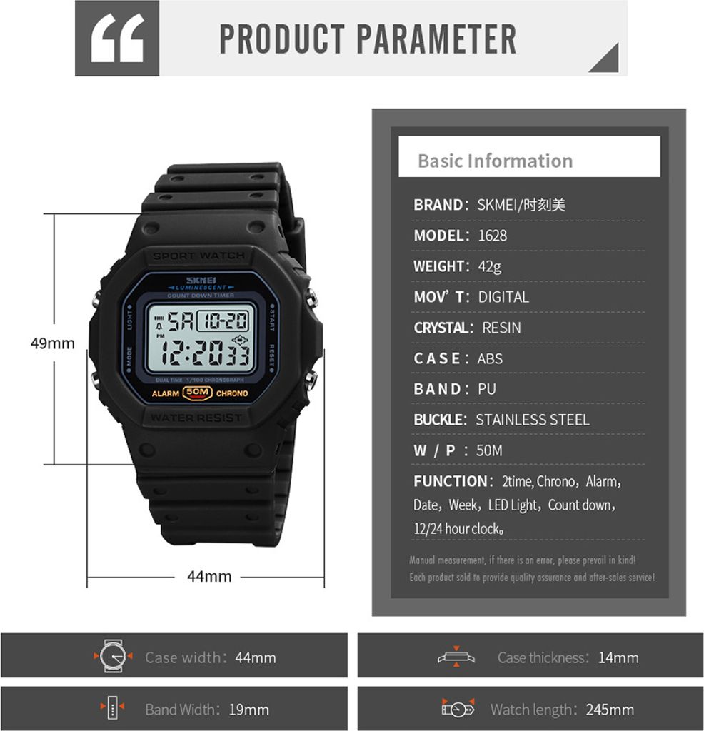 Digitální sportovní hodinky pro muže SKMEI Classic Obrázek produktu 9
