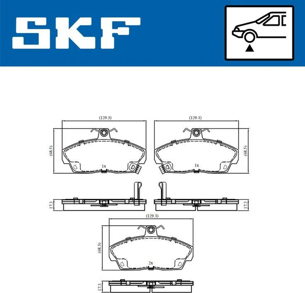 Plaquettes de frein Civic contre sifflement OE 45022S6DE51