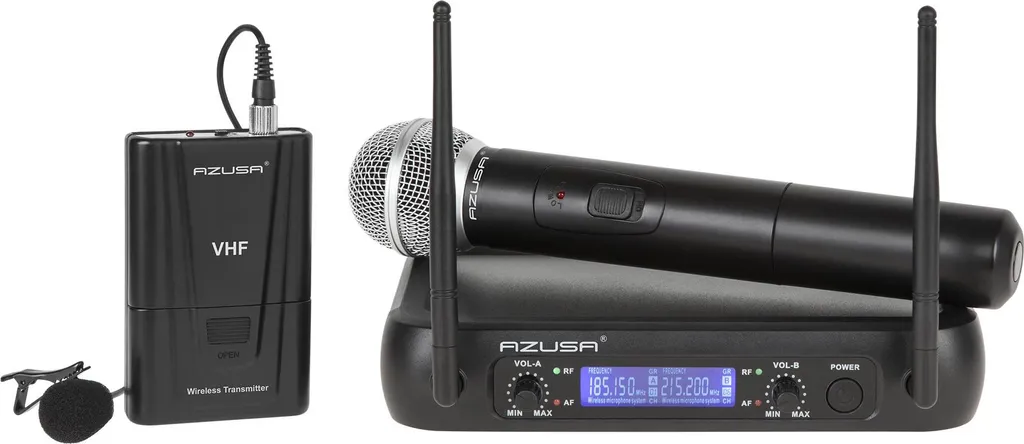 Rebel MIK0142 Ensemble Audio WR-358LD avec Micro Sans Fil VHF 2 Canaux