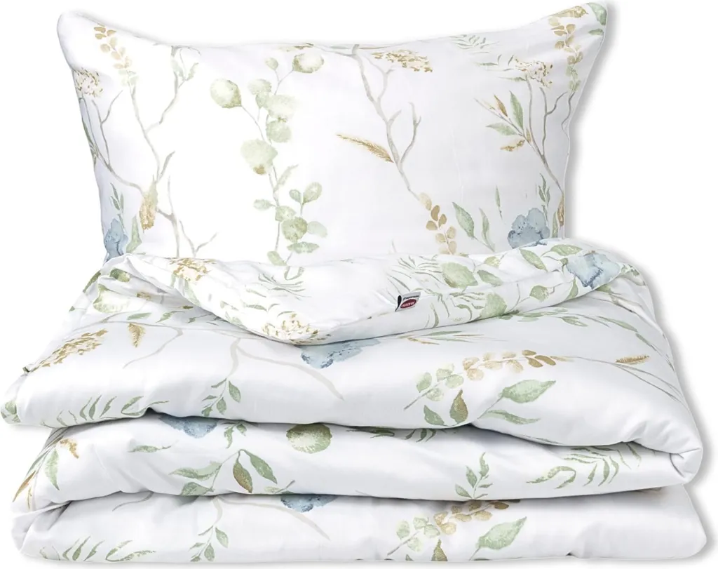 Biancheria Letto 220x200 Raso Verde EXCLUSIVE Primavera Floreale