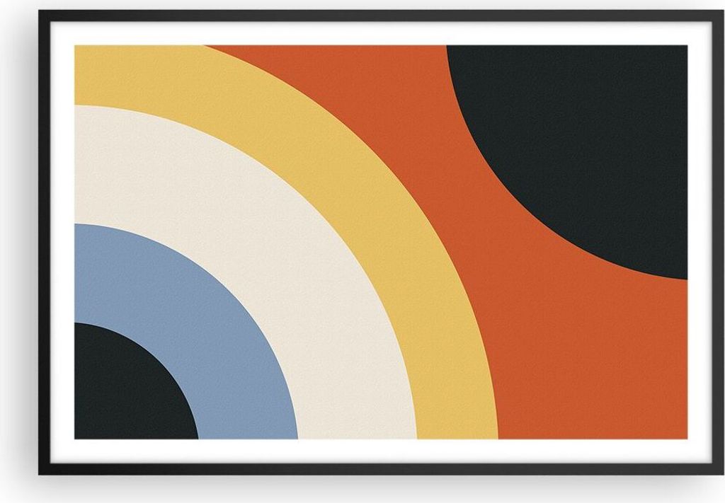 Gerahmtes Poster - Schwarzer Rahmen - Abstraktion die Farben Radius - 91,5x61 cm - Wand Bild - Wanddeko - Wandbilder - Wandposter - Bilderrahmen - ...