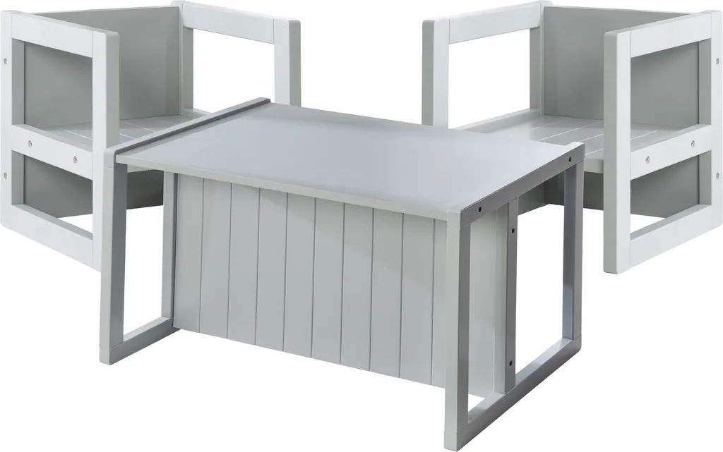 Optimisez l'espace enfant avec ce banc transformable et ses tabourets