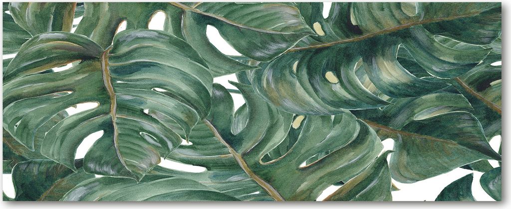 Tulup Leinwandbild - 125x50 cm - Wandkunst - Drucke auf Leinwand - Leinwanddruck - Blumen & Pflanzen - Grün - Monstera